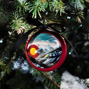 ColoRADo Mountain Snow Christmas Tree Ornament