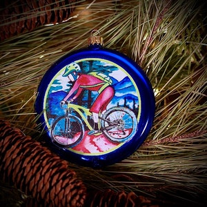Mountain Biker Christmas Tree Ornament