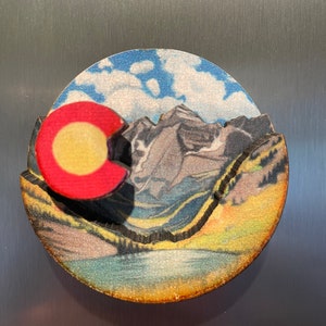 Maroon Bells 3 D Wood Magnet