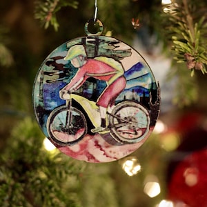 Mountain Biker 3D Christmas Tree Ornament