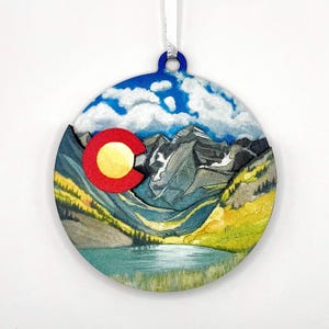 Alpine Lake 3D Christmas Tree Ornament - personalization available!
