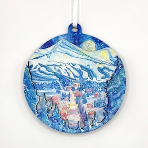 Goodnight Mountains 3D Wood Ornament