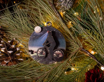 The Night Ride - Mountain Biker 3D Christmas Tree Ornament