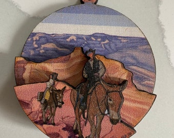 Grand Canyon National Park Mule Ride 3D Christmas Tree Ornament