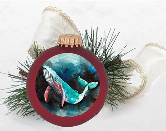 Adorno navideño de ballena jorobada