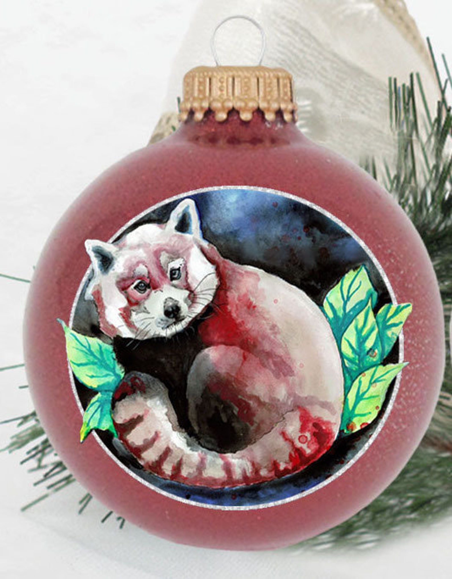 Red Panda Christmas Ornament 