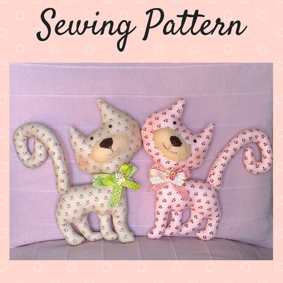 Stuffed Cat Pattern DIY Stuffed Animal Cat Sewing Pattern Etsy