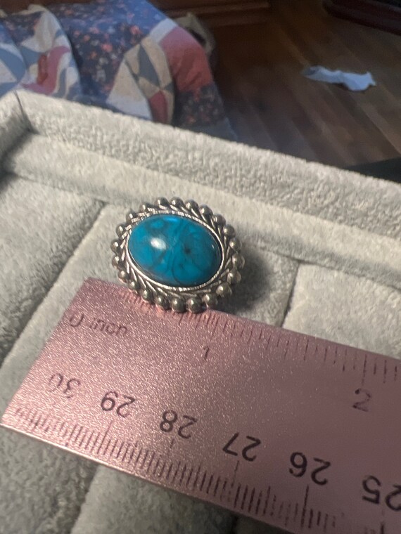 Vintage Turquoise colored Ring silvertone (7259gr) - image 3