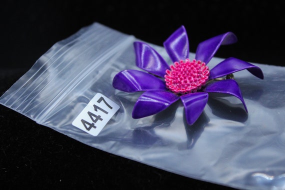 Purple and Pink Flower Brooch (4417) - image 4