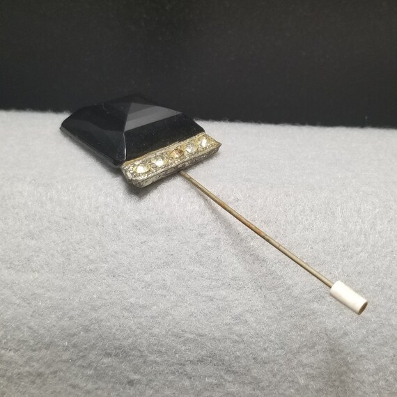 Vintage Black Glass Stick Pin (4825) - image 1