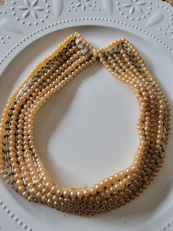 Vintage Faux Pearl Collar - image 1