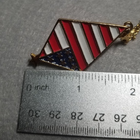 Vintage American Flag Kite Tie Tac Pin (3428) - image 5
