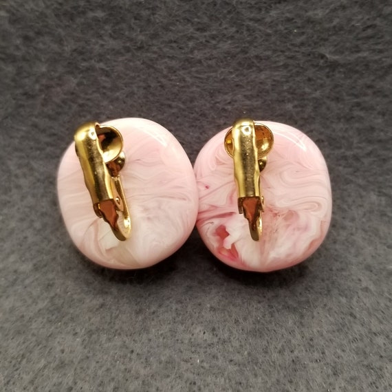 Pastel Pink Swirls Clip-on Earrings (5962) - image 2