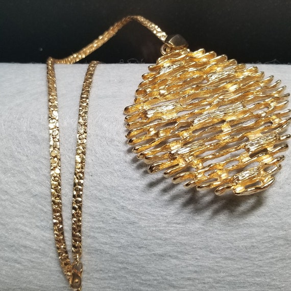 Vintage Goldtone Art Deco Pendant Necklace (3866) - image 2