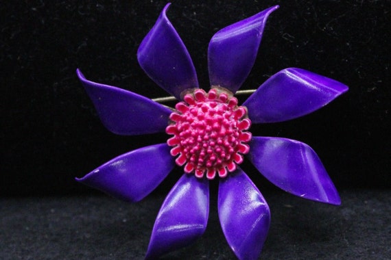 Purple and Pink Flower Brooch (4417) - image 1