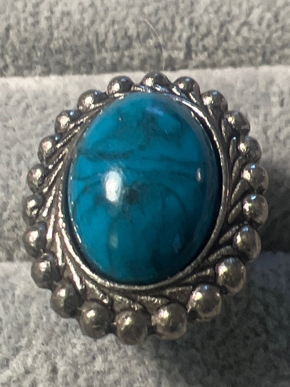 Vintage Turquoise colored Ring silvertone (7259gr) - image 1