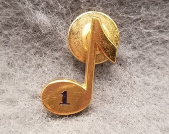 Small Gold Tone Cross With Music Note Pin 5716 - Etsy