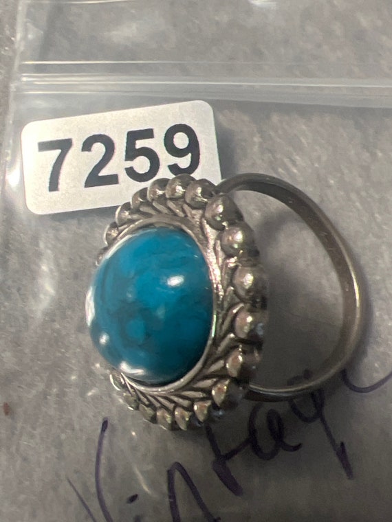 Vintage Turquoise colored Ring silvertone (7259gr) - image 4