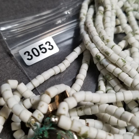 Vintage White Beaded Multi Strand Necklace (3053) - image 6