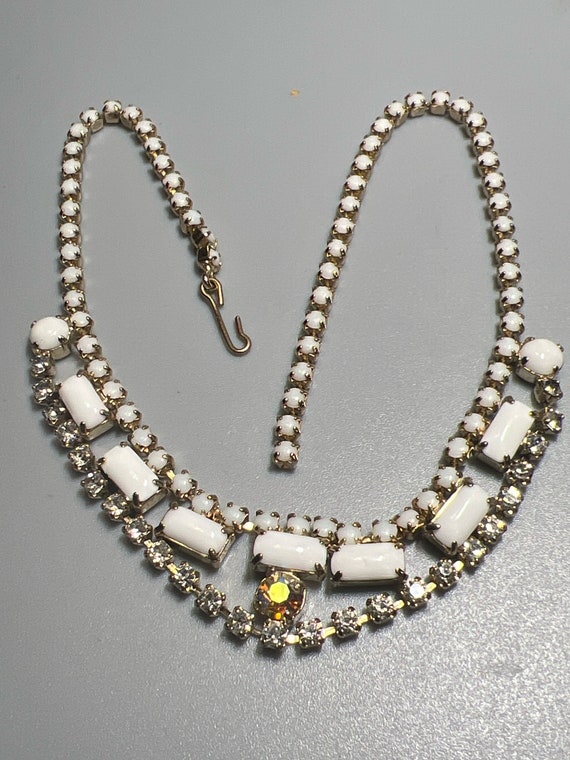 Vintage  Goldtone with Small White Encased Beads A