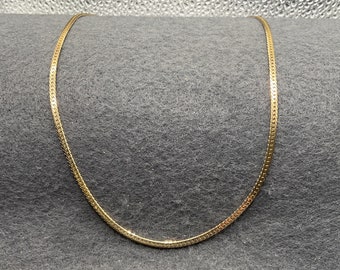 Gold Tone Flat Chain Necklace (2191)