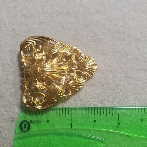 Vintage Goldtone Leaf Money Clip (6963) - image 4