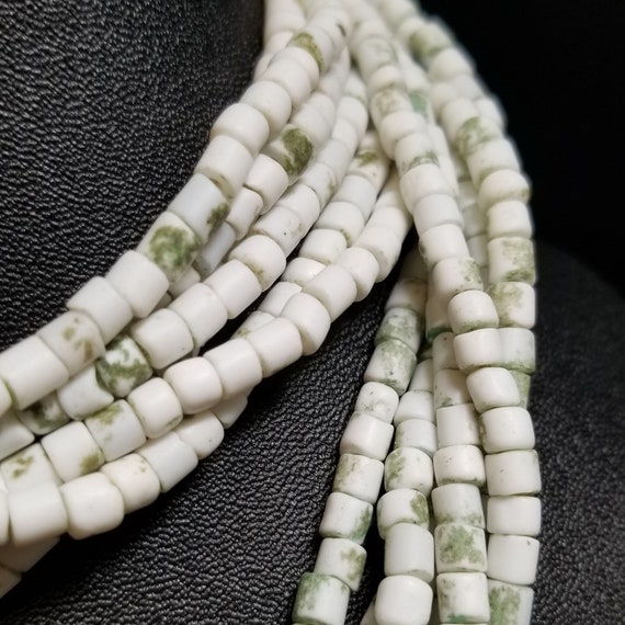 Vintage White Beaded Multi Strand Necklace (3053) - image 2