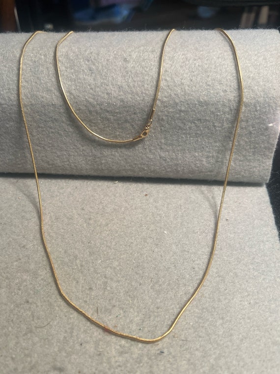 Vintage  Goldtone Smooth Chain Necklace (A1763gr)