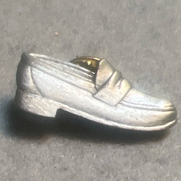 Vintage Silver Color Penny Loafer Shoe Pin Brooch (A1498gr)