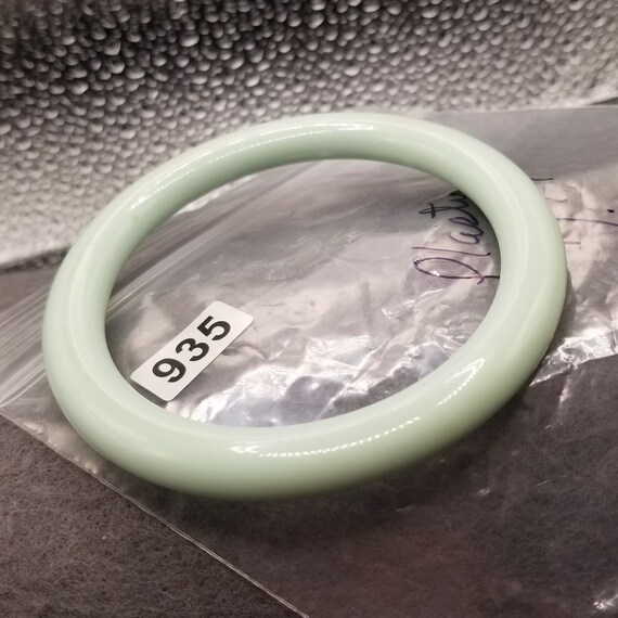Plastic Pale Jade Green Bangle Bracelet (935) - image 3