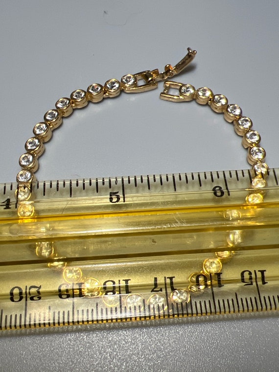 Vintage Goldtone with Clear Rhinestones Bracelet … - image 2