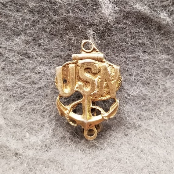 Gold Tone USN Anchor Pin (5198) - image 1