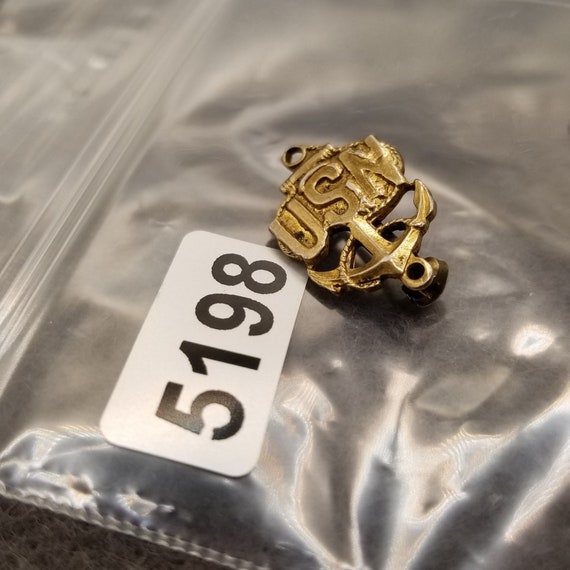 Gold Tone USN Anchor Pin (5198) - image 4