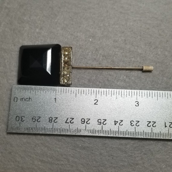 Vintage Black Glass Stick Pin (4825) - image 4