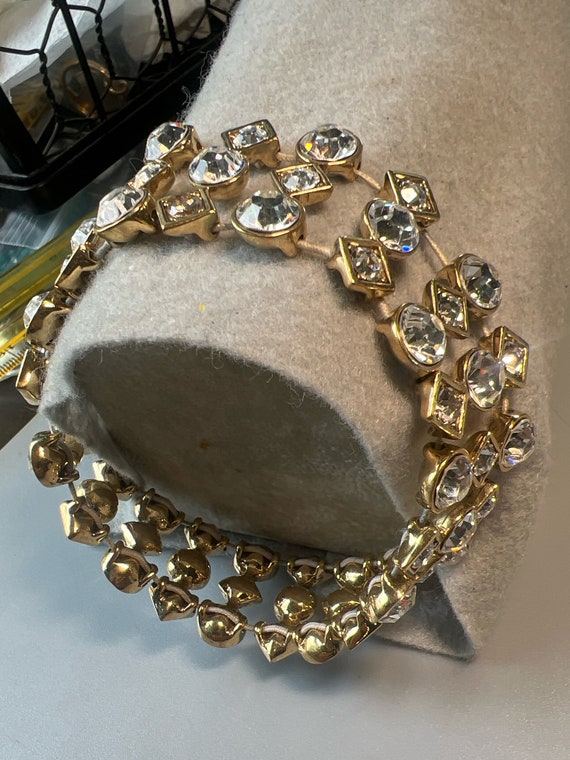Vintage Goldtone with Rainbow Rhinestones Bracelet