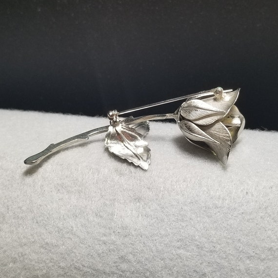 Vintage Silvertone Giovanni Rose Pin/Brooch (4386) - image 2