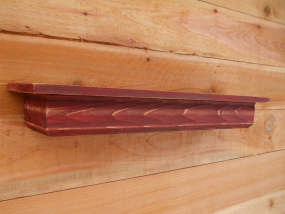Floating Red Cedar Wall Shelf Mantle French Country Shabby Image 0