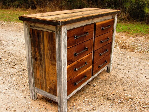 Farmhouse Night stand WITH BARN DOOR Distressed nightstand with X door and side
