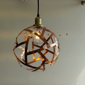 Copper Orb Light / Globe Pendant Light / Hanging Lamp / Copper Sphere / Dinning Table Lamp / Over Kitchen Island Light / UL listed image 7