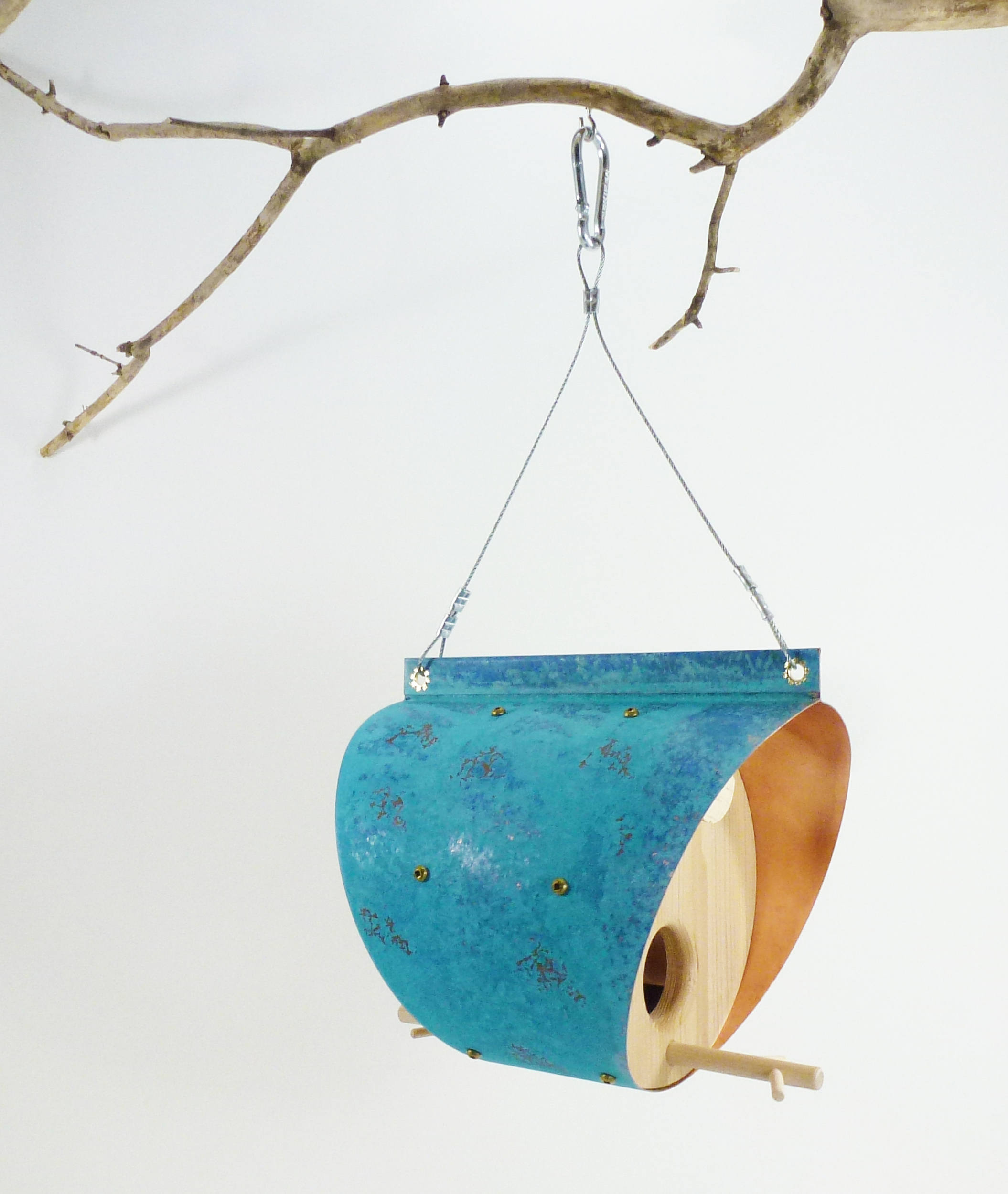 Handmade Copper Bird Feeder Round Hanging Housewarming Gift Etsy