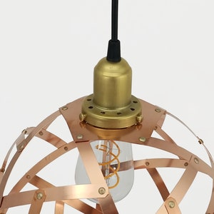 Copper Orb Light / Globe Pendant Light / Hanging Lamp / Copper Sphere / Dinning Table Lamp / Over Kitchen Island Light / UL listed image 2