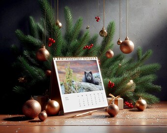 Calendrier de bureau 2024 - Photos uniques originales - Escapades * Paysages * Animaux - Cadeau de Noël unique pour elle & lui