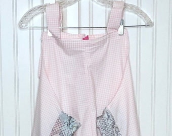 Women’s overall pink gingham snake print cotton dungarees plus size palazzo leg overall pants stretch pink snake panel side insets zip front