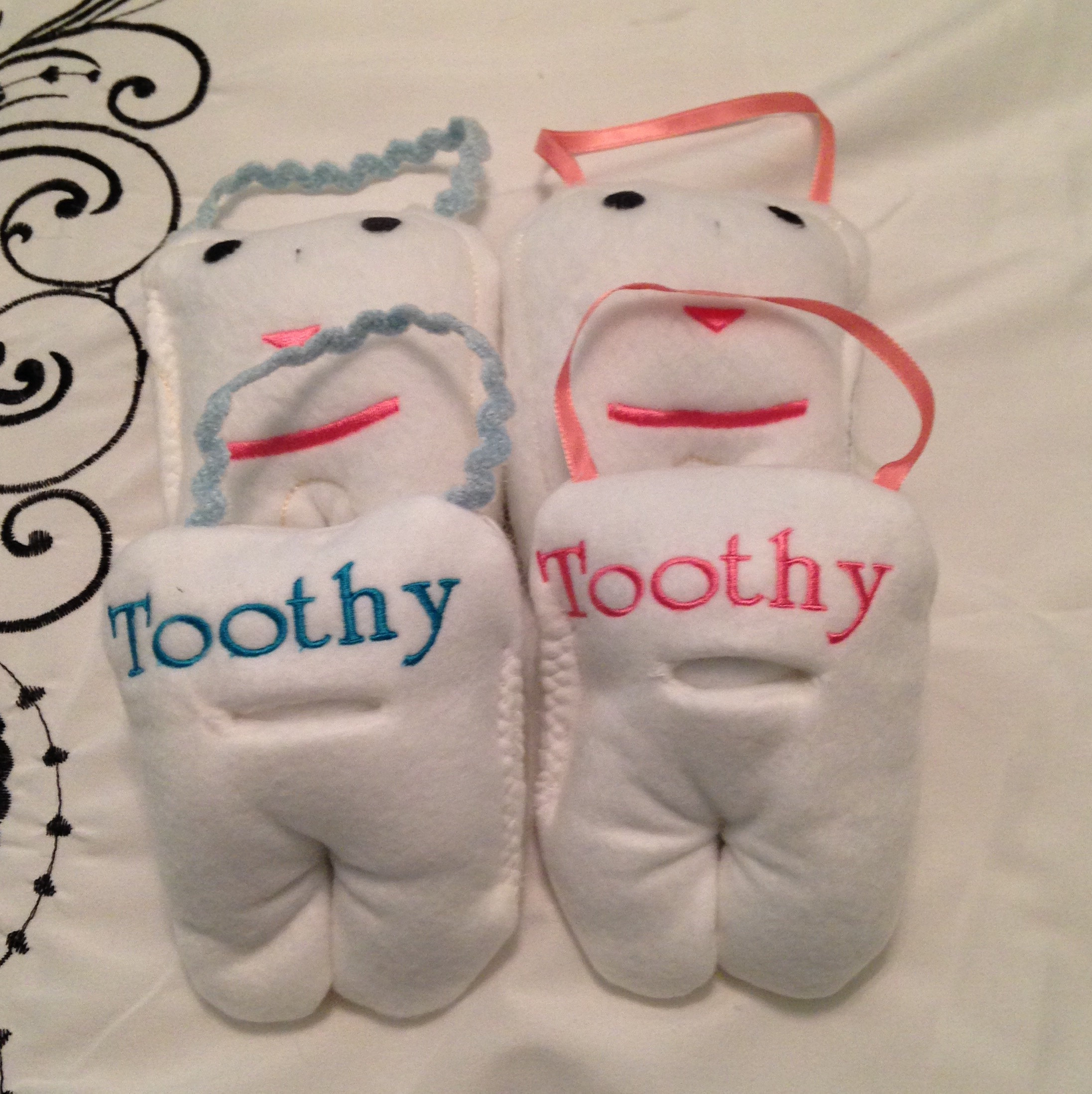 Custom Personalized Tooth Fairy Pillow Tooth Pocket Pillow White