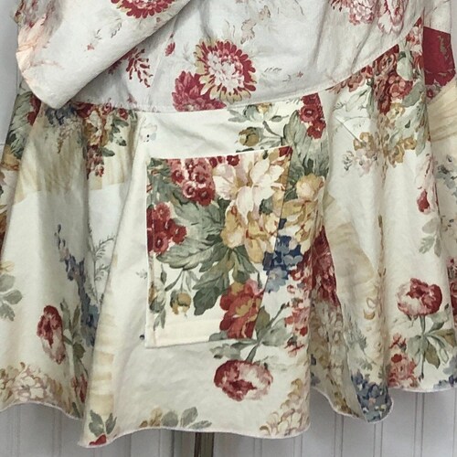 Womens kimonos choice select shops toile vintage easy fit One Size cream peach black green patchwork multiple lengths handmade cotton upcycled