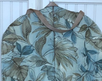 Garment bag blue green beige aqua flowered handmade home decor clothing bag handles wedding gift light weight matching etc shoe bag