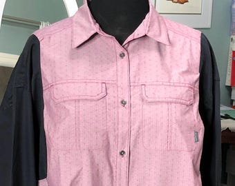 Upcycled mauve Tunic Dress: pink Pleated Skirt, black Sleeves, Plus Size