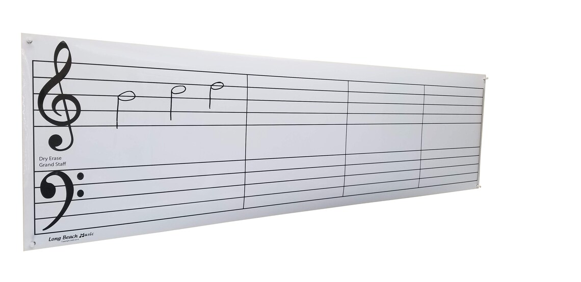 Dry Erase Music Grand Staff Poster Etsy