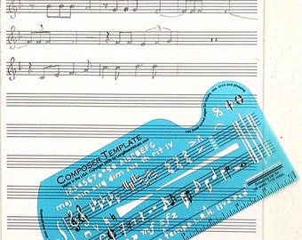 Song Writer's Composing Template for Music Notes & Symbols with Staff Paper