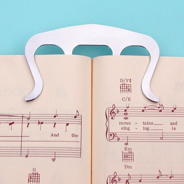 Music Book Mark and Page Holder - Silver Page Clip